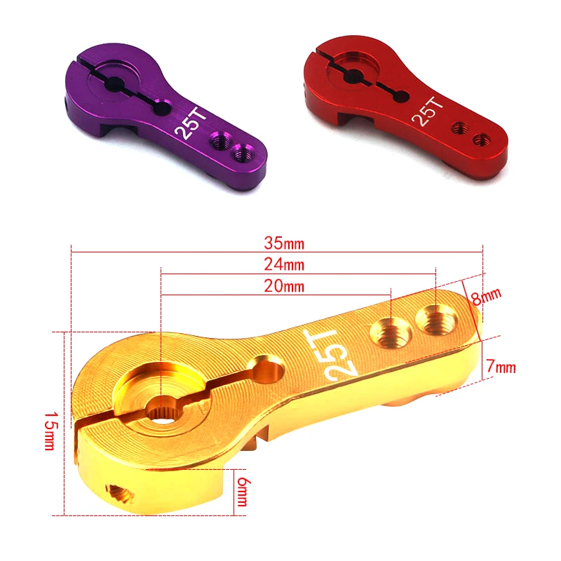 Aluminum Alloy Reinforced 23T 24T 25T M3 Servo Arm Horn for JX SPT Dspower Savox HL HSP Robot Drone RC Car DIY Part