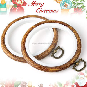 <span class=keywords><strong>Set</strong></span> lingkaran jahitan silang plastik, berlapis bingkai tampilan kayu dan cincin Hoop bordir Oval - Product Image 4