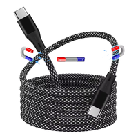 2025 Câble USB C à C à charge rapide 65W à remontage automatique Câble de date de stockage magnétique 1m