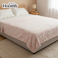 Selimut Flanel Fleece Motif Bunga Hoomly Fashion Design Ukuran Sedang Nyaman dan Hangat untuk Kamar Tidur dan Sofa