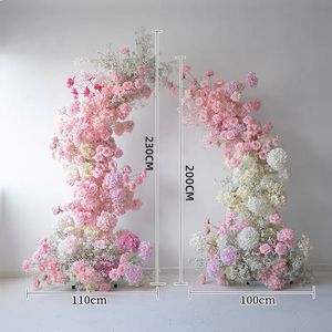 Sposa in affitto per feste con composizione floreale rosa Alito del bambino e sfondo fotografico con arco floreale per matrimonio rosa bianca - Product Image 1