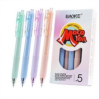 Stylo Gel Noir à Pointe Fine ST, Séchage Rapide, Encre Haute Pigmentation, Couleurs Macaron 05, Vente en Gros PC1959, Plastique, Bureau, École