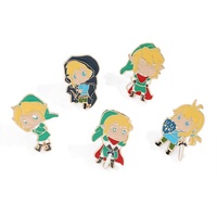 En gros, Pin's métalliques de dessin animé, Badges et Broches souvenirs avec logos artistiques, sur le thème de la Légende de Zelda Breath of the Wild et du Bouclier des Larmes du Royaume de Link