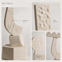 Ensemble de sculptures géométriques abstraites en céramique nordique Jossin pour table console, étagère et décoration intérieure