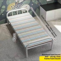 Lit simple pliable moderne en bois massif 1,2 m/1 m avec cadre en fer renforcé et panneau rigide, taille personnalisable, idéal pour petite chambre