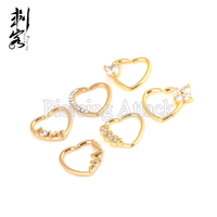 Anting-anting gelang daith bentuk hati dengan zircon kuningan, desain cakar, untuk pernikahan romantis, perhiasan tubuh.