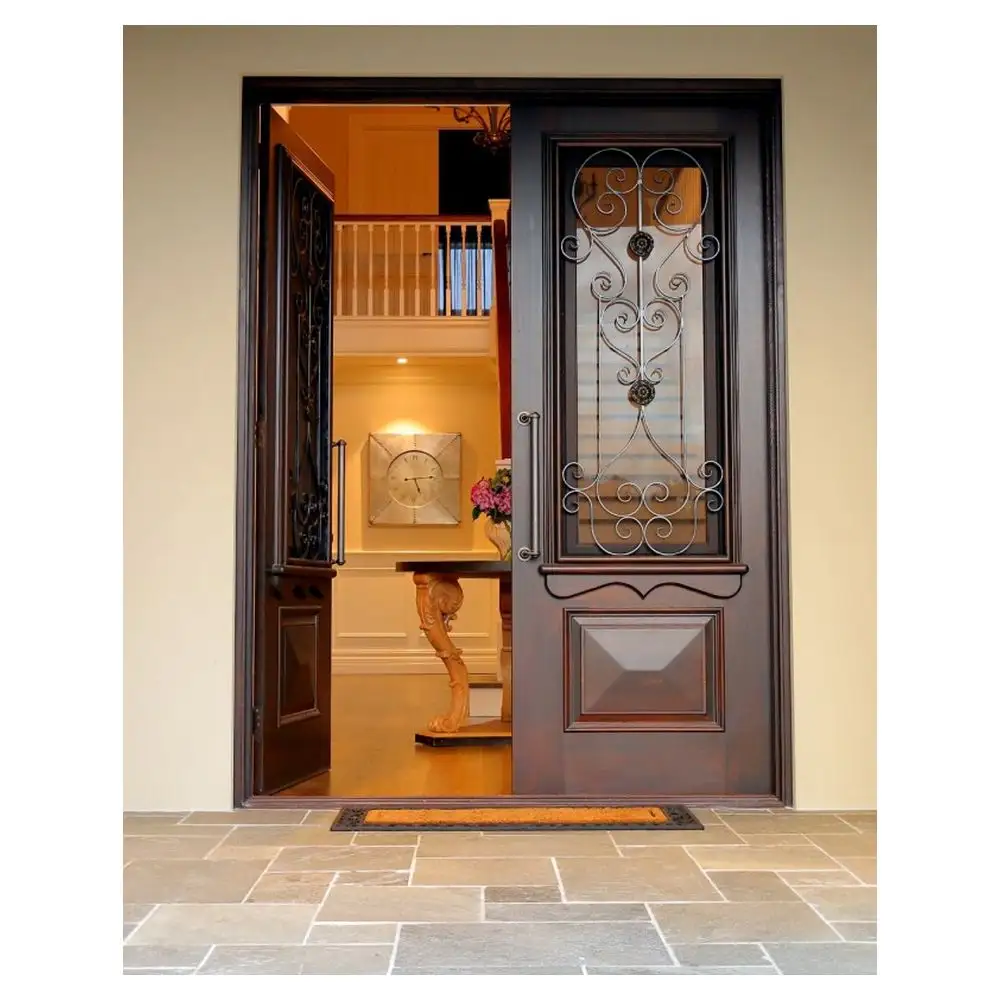 Prima porta in legno principale doppio Flash di interni camera da letto cucina in legno di vetro Design moderno porta in legno