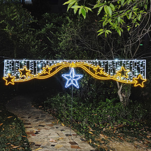 Vente chaude Lumière LED motif étoile croisée pour extérieur, étanche IP65, pour décoration de festival dans les places publiques et les centres commerciaux - Product Image 1