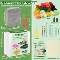 Kit complet de feutrage à l'aiguille pour sous-verres en feutre de laine, motif feuille classique, pour bricolage, fournitures de feutrage, support de tasse en forme de plante, ensemble cadeau artisanal, vente en gros