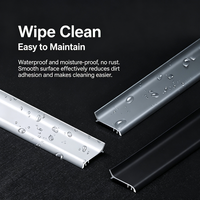 Rodapié Moderno de Aluminio Engrosado con Sistema de Fijación a Presión, Rodapié Minimalista de 2.6 cm, Moldura de Acero Inoxidable para Suelos de Villas, Tiendas y Hoteles