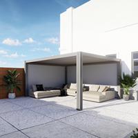 Pergola motorisée à lames orientables en aluminium, solution d'ombrage écologique pour balcon, livraison rapide