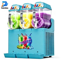 Mesin Slush Komersial Baru Tiga Tangki 12L dengan Lampu LED 2 Mode untuk Smoothie & Minuman Dingin 220V Garansi 2 Tahun Menjaga Kesegaran