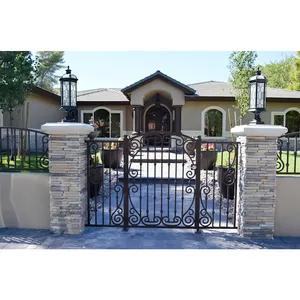 Hand Made Metal Craft Wrought Iron Walkway Gates Latest Main Gate Design Steel Fencing Trellis Gates Outdoor For Houses