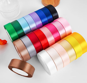 ริบบิ้นผ้าซาตินหน้าเดียว ขนาด <span class=keywords><strong>1</strong></span> นิ้ว (25 มม.) โพลีเอสเตอร์ 100% 25 หลา/ม้วน สำหรับห่อของขวัญ คริสต์มาส และงานตกแต่ง - Product Image 4