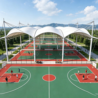 Structure de toit moderne en double treillis avec membrane PVDF, imperméable, ignifuge et résistante au vent, pour tentes, garages, abris et stades sportifs