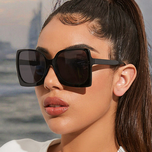 Luxury Retro Fashion Square <b>Sunglasses</b> for Unisex with Brown/Orange Frame PC UV400 Lenses - Product Image 2
