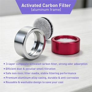 Filtre à cigarettes jetable rond en aluminium avec filtre à charbon actif au design moderne - Product Image 1