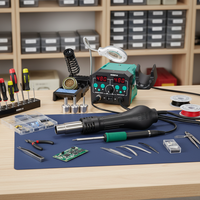 938BD II III 2-en-1 T12 pistolet à air chaud numérique à température constante station de soudage outils de maintenance de téléphone portable à domicile