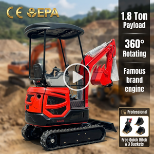 Mini-excavatrice de 1,8 tonne avec ripper, <span class=keywords><strong>outil</strong></span> de terrassement robuste <span class=keywords><strong>pour</strong></span> le brisage de la <span class=keywords><strong>terre</strong></span> <span class=keywords><strong>dure</strong></span>, équipement de construction - Product Image 1