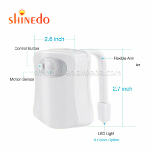 Alimentado por batería de 8 colores al azar de sensor de movimiento inodoro luz LED resistente al agua dedetector - Product Image 5