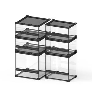 DRH Maßgefertigtes <span class=keywords><strong>Terrarium</strong></span> aus Gehärtetem Glas für Reptilien und Amphibien, Hamster, Igel, Kleintiere, Regenwald-Becken mit Doppeltür - Product Image 4