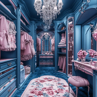 Meubles de dressing sur mesure pour toute la maison, armoires de chambre complètes, cabines d'essayage incurvées en bois massif, écologiques et spacieuses
