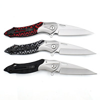 Couteau pliant de poche Premium en acier inoxydable 420, lame Drop Point, manche G10 texturé, verrouillage Liner Lock, pour camping, bricolage et EDC