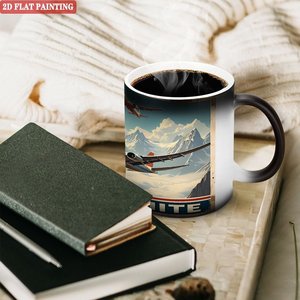 Mug en céramique pour sublimation 11oz, noir givré, tasse magique changeant de couleur à la chaleur - Product Image 3