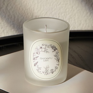 Ensemble cadeau d'affaires créatif givré <span class=keywords><strong>en</strong></span> trois pièces, bougeoirs <span class=keywords><strong>en</strong></span> <span class=keywords><strong>verre</strong></span> haut de gamme, lanternes et pots à bougies pour la fête des femmes et les anniversaires - Product Image 4