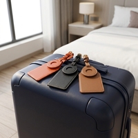 Étiquette de bagage anti-perte en cuir PU avec suivi AirTag, localisateur de carte d'embarquement, étui de protection avec étiquette de bagage en carton