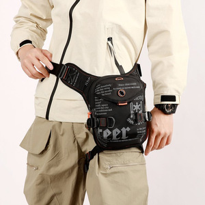 Multifunctional Chest Bag Water Resistant Gray Letter Pattern Outdoor Sports Crossbody Bag For Men Women - Product Image 4