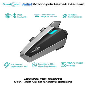 <span class=keywords><strong>Interphone</strong></span> <span class=keywords><strong>sans</strong></span> <span class=keywords><strong>fil</strong></span> pour motos FreedConn Blade avec assistant vocal hors ligne, intégration des appels téléphoniques, réseau maillé pour 16 motards - Product Image 2