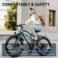Vélo électrique Aairsk 36V 13Ah, vélo de montagne électrique 26 pouces, 21 vitesses, double suspension, vélo électrique PAS