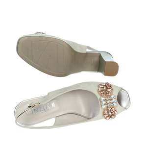 Sandalias de Tacón Cinzia Soft Donna Beige Talla 36 con Detalle de Pedrería - Product Image 6