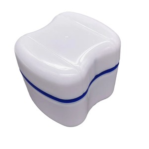 Denture Storage Box Double Layer With Filter Plastic Dental <b>Care</b> For Adults Blue - Product Image 1