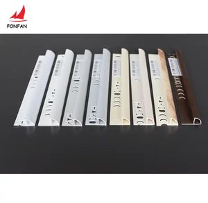 Decoración moderna <span class=keywords><strong>para</strong></span> el hogar, esquina semicircular colorida blanca, borde de aluminio, embellecedor de azulejo de cerámica de <span class=keywords><strong>PVC</strong></span> con agujeros - Product Image 2