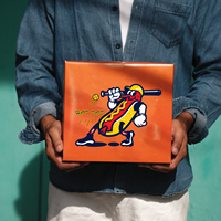 Boîte à hot-dogs personnalisée en carton kraft jetable biodégradable, boîte alimentaire à réponse rapide pour l'emballage, capacité 5 hot-dogs