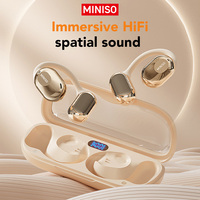 Casque sans fil MINISO M61 à réduction de bruit, son stéréo HiFi sans perte, casque sport OWS avec traduction IA