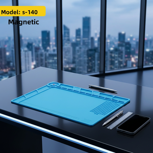 Tapis de travail isolé antistatique pour réparation de téléphones portables et <span class=keywords><strong>ordinateurs</strong></span>, résistant aux hautes températures, anti-brûlure, avec support magnétique pour vis - Product Image 3