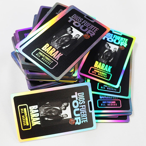 Kofei Free Samples High Quality Luxury Waterproof Double Size Printing PVC Holographic Plastic Business Cards With Lanyard