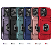 Étui de téléphone portable Mecha 3-en-1 en TPU, design blindé, protection magnétique à 360°, fente pour carte, anti-chute, durable, pour 18Promax