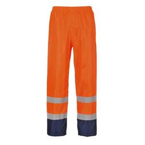 PORTWEST - H444ONRM Pantalón de lluvia clásico de dos tonos naranja/azul marino de alta visibilidad-EAN 5036108248049 ROPA DE TRABAJO DE LA HI-VIS - Product Image 1