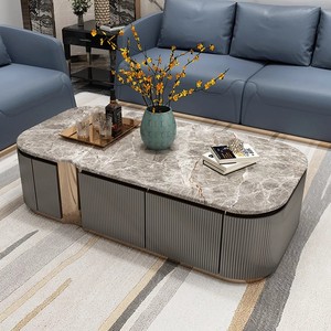 Bán Sỉ Bàn Trung Tâm Sang Trọng Nhẹ Đồ Nội Thất Phòng Khách Gia Đình Bàn Trà Hình Chữ Nhật Bộ Bàn Cà Phê Thủy Tinh Hiện Đại Bằng Gỗ - Product Image 4