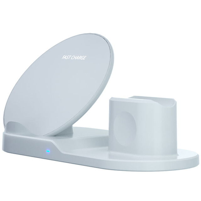 3-in-1 Wireless Charger 15W/10W Fast Charging for Desktop Type-C Port Universal Adapter PC Fireproof Material OTP Protection