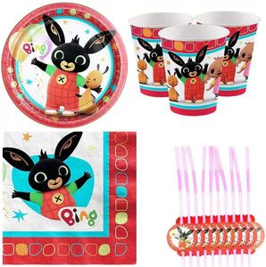 Decoraciones de Cumpleaños de Conejito, Vajilla para Fiesta de Pascua, Platos de Papel, Vasos, Servilletas, Mantel, Cubiertos, Decoración para Fiesta de Conejitos - Product Image 3