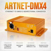 Convertisseur ArtNet DMX512 4 voies Ethernet vers DMX Bidirectionnel, Nœud Art-Net Haute Vitesse ARM RJ45 2048CH, Contrôleur d'éclairage de scène
