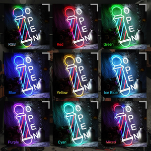 ไฟนีออนรูปเสาตัดผมและของตกแต่งร้านตัดผม - ไฟนีออน LED แบบ USB เหมาะสำหรับหน้าต่างร้านตัดผม - Product Image 2
