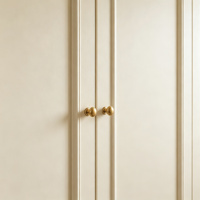 Armoire en bois sur mesure de style français blanc avec panneau mélaminé et coiffeuse intégrée avec miroir