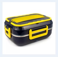 Chauffe-plat électrique 1,5 L en acier inoxydable, boîte chauffante portable pour déjeuner, transporteur de repas pour voiture, camion, bureau, conteneur isotherme