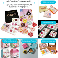 Faltbare flache Keks Sweet Mochi Papier boxen Custom Print Party Dessert Mini Donut Verpackungs box